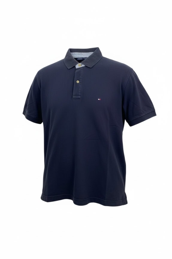 TOMMY HILFIGER POLO ΜΠΛΟΥΖΑ CLASSIC PIQUE ΚΕΝΤΗΤΟ ΛΟΓΟΤΥΠΟ ΜΠΛΕ ΣΚΟΥΡΟ ΑΝΔΡΙΚΗ M