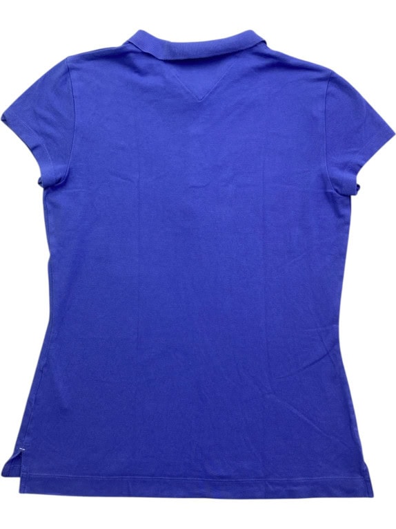 TOMMY HILFIGER POLO SHIRT MINIMAL BLUE WOMEN PRE OWNED S