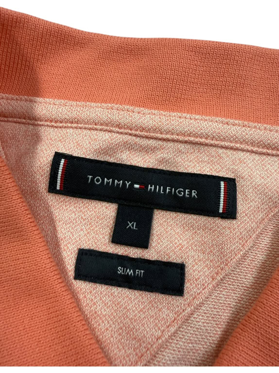 TOMMY HILFIGER Slim Fit Polo Shirt Logo Pink Men’s XL