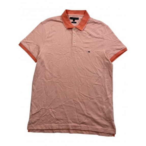TOMMY HILFIGER Slim Fit Polo Shirt Logo Pink Men’s XL