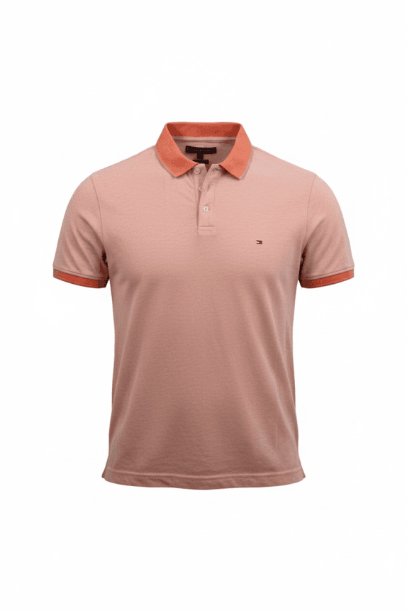 TOMMY HILFIGER Polo Μπλούζα Slim Fit Logo Ροζ Ανδρικό XL