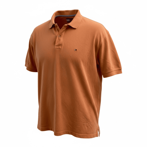 Tommy Hilfiger Polo Shirt Casual Logo Orange Men’s XL
