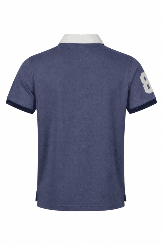 TOMMY HILFIGER POLO SHIRT CLASSIC BLUE MEN PRE OWNED M