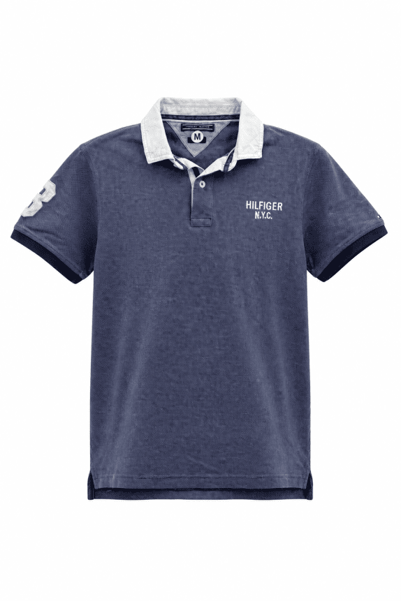 TOMMY HILFIGER POLO SHIRT CLASSIC BLU UOMO PRE OWNED M