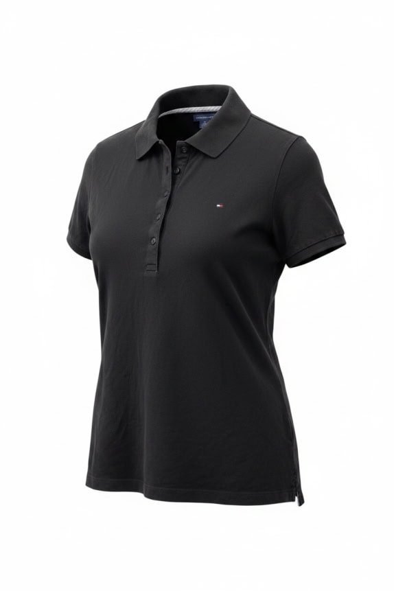 Tommy Hilfiger Polo Shirt Black Logo Women’s L