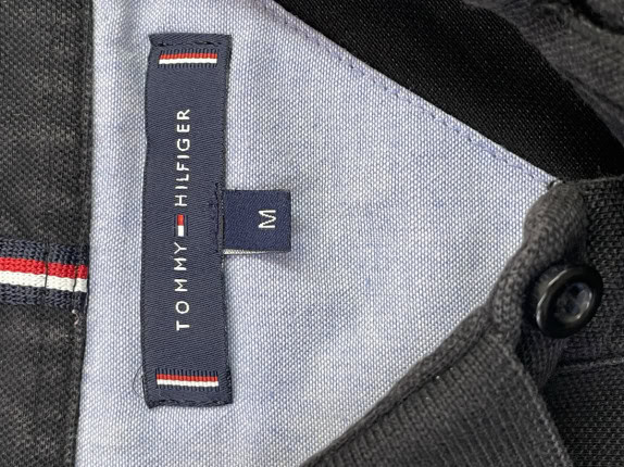 TOMMY HILFIGER POLO SHIRT MINIMAL BLACK ΑΝΤΡΙΚΟ PRE OWNED M