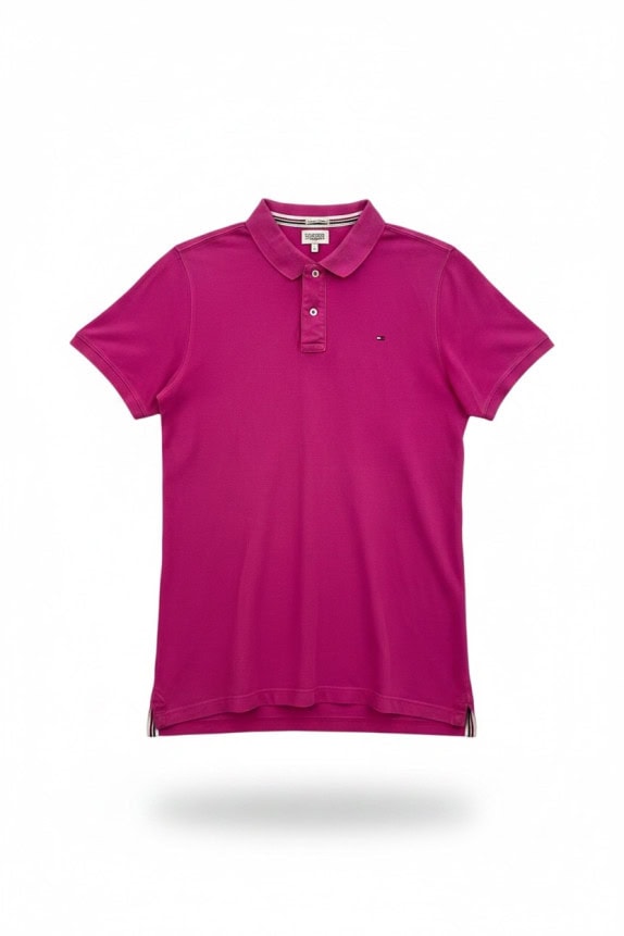 TOMMY HILFIGER POLO SHIRT MINIMAL ΦΟΥΞΙΑ ΑΝΤΡΙΚΟ PRE OWNED L