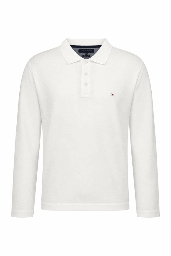 TOMMY HILFIGER POLO SHIRT MINIMAL OFF WHITE MEN PRE OWNED XXL