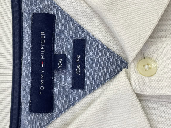 TOMMY HILFIGER POLO SHIRT MINIMAL OFF WHITE ΑΝΤΡΙΚΟ PRE OWNED XXL