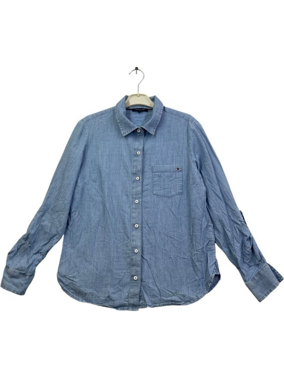 TOMMY HILFIGER ΠΟΥΚΑΜΙΣΟ CASUAL ΜΕ ΛΟΓΟΤΥΠΟ ΜΠΛΕ UNISEX S pre-owned