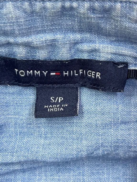 TOMMY HILFIGER ΠΟΥΚΑΜΙΣΟ CASUAL ΜΕ ΛΟΓΟΤΥΠΟ ΜΠΛΕ UNISEX S pre-owned