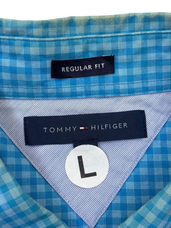 TOMMY HILFIGER CAMICIA CHECKED BLU DONNA PRE OWNED L