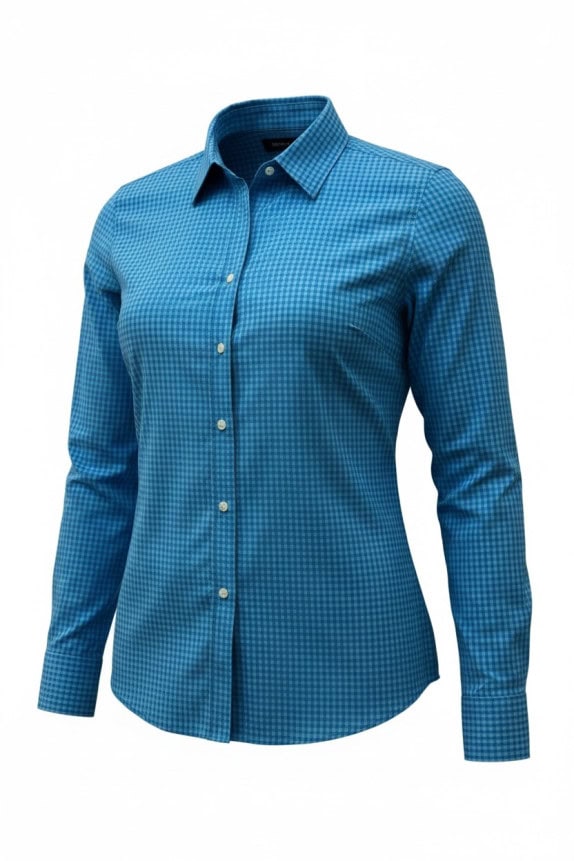 TOMMY HILFIGER ΠΟΥΚΑΜΙΣΟ CHECKED ΜΠΛΕ ΓΥΝΑΙΚΕΙΟ PRE OWNED L