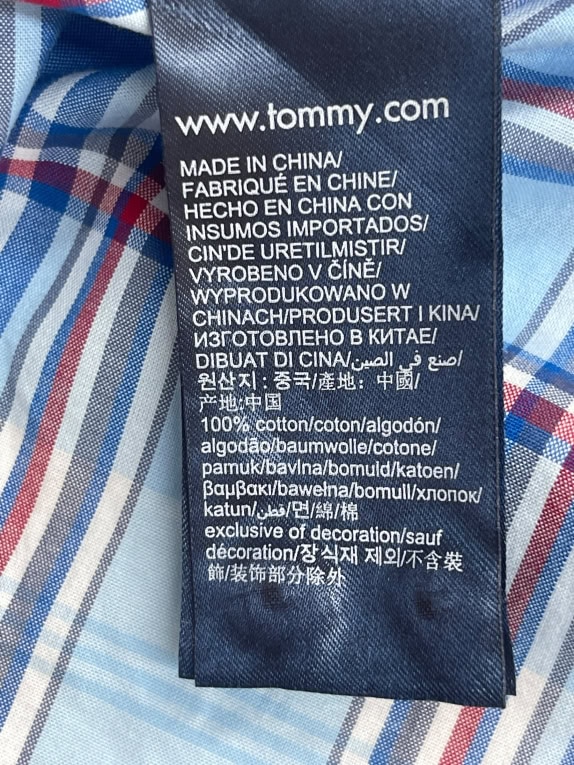 TOMMY HILFIGER ΠΟΥΚΑΜΙΣΟ CHECKED ΜΠΛΕ ΑΝΤΡΙΚΟ M pre-owned