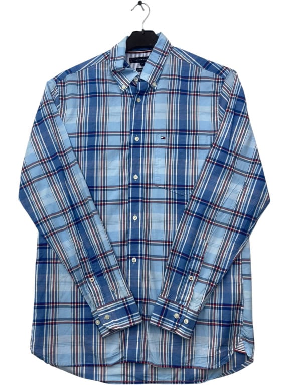 TOMMY HILFIGER ΠΟΥΚΑΜΙΣΟ CHECKED ΜΠΛΕ ΑΝΤΡΙΚΟ M pre-owned