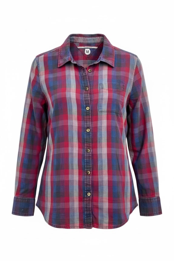TOMMY HILFIGER ΠΟΥΚΑΜΙΣΟ CLASSIC ΚΑΡΟ ΚΟΚΚΙΝΟ ΓΥΝΑΙΚΕΙΟ PRE OWNED M
