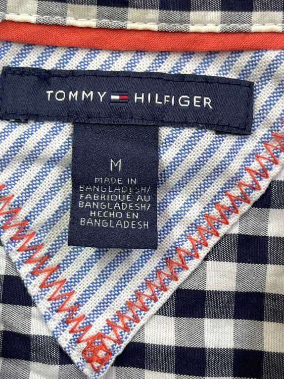 TOMMY HILFIGER Gingham Check Shirt Blue WOMEN'S M