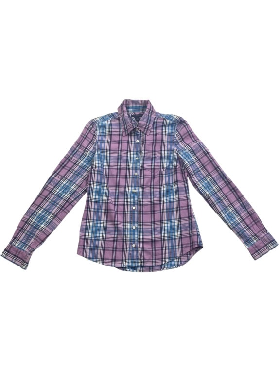 TOMMY HILFIGER Πουκάμισο Καρό Casual Logo Μωβ-Μπλε Γυναικείο S