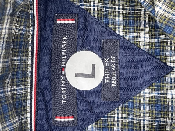 TOMMY HILFIGER ΠΟΥΚΑΜΙΣΟ ΚΑΡΟ CLASSIC ΜΠΛΕ ΑΝΤΡΙΚΟ PRE OWNED L