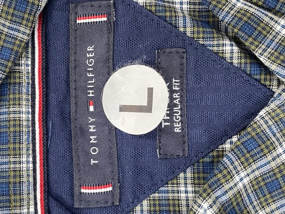 TOMMY HILFIGER ΠΟΥΚΑΜΙΣΟ ΚΑΡΟ ΜΠΛΕ ΑΝΔΡΙΚΟ PRE OWNED L