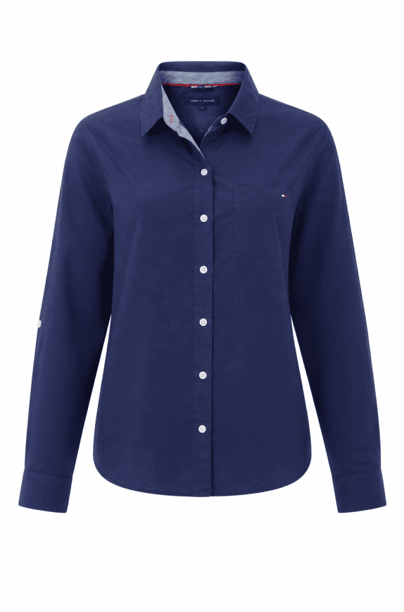 TOMMY HILFIGER ΠΟΥΚΑΜΙΣΟ ΚΛΑΣΙΚΟ ΜΠΛΕ ΓΥΝΑΙΚΕΙΟ PRE OWNED L