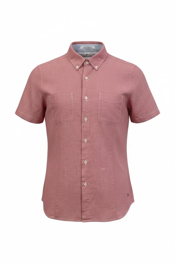 TOMMY HILFIGER ΠΟΥΚΑΜΙΣΟ ΚΟΝΤΟΜΑΝΙΚΟ CASUAL ΚΟΚΚΙΝΟ/ΡΟΖ ΓΥΝΑΙΚΕΙΟ M preowned