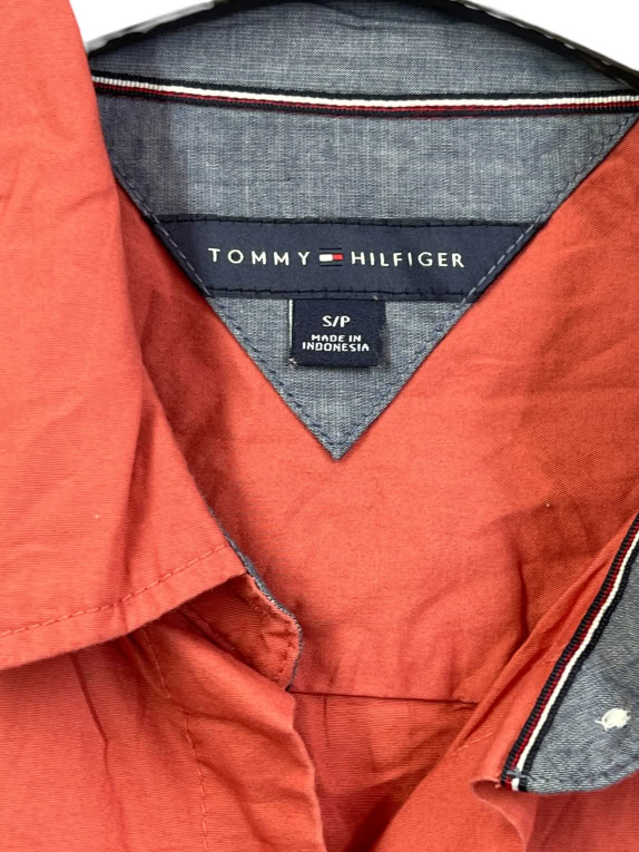 TOMMY HILFIGER ΠΟΥΚΑΜΙΣΟ ΜΑΚΡΥΜΑΝΙΚΟ RETRO ΚΟΚΚΙΝΟ ΑΝΤΡΙΚΟ S pre-owned