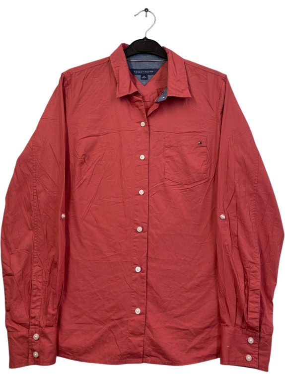 TOMMY HILFIGER ΠΟΥΚΑΜΙΣΟ ΜΑΚΡΥΜΑΝΙΚΟ RETRO ΚΟΚΚΙΝΟ ΑΝΤΡΙΚΟ S pre-owned