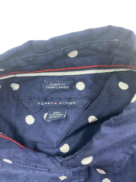 TOMMY HILFIGER Πουκάμισο Πουά Classic Fit Λογότυπο Μπλε Γυναικείο XS