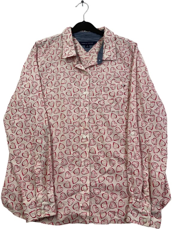 TOMMY HILFIGER ΠΟΥΚΑΜΙΣΟ RETRO ΛΕΥΚΟ ΚΟΚΚΙΝΟ ΑΝΤΡΙΚΟ M pre-owned