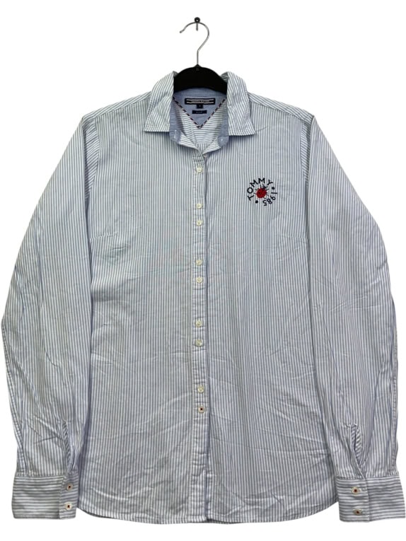 TOMMY HILFIGER CAMICIA A RIGHE BLU DA DONNA L usata