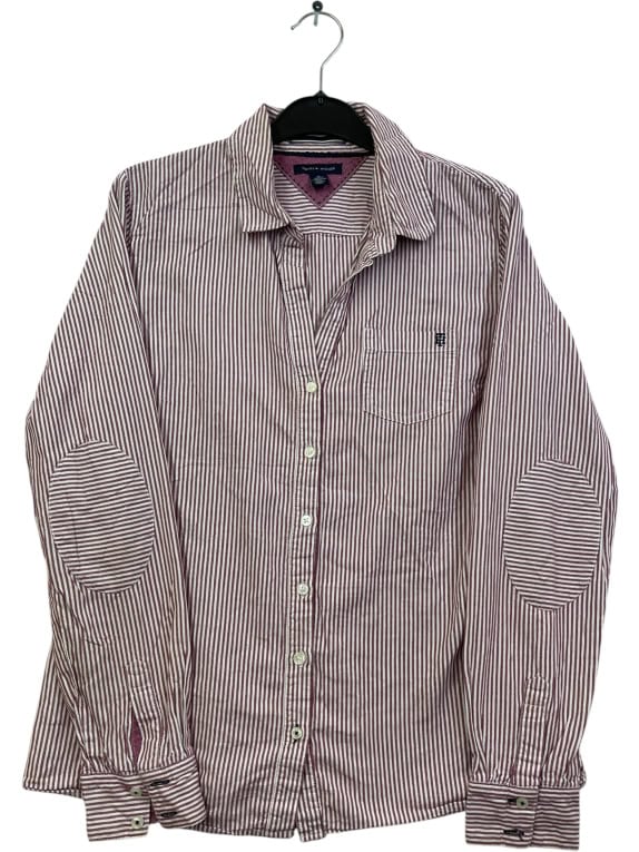 TOMMY HILFIGER ΠΟΥΚΑΜΙΣΟ ΡΙΓΕ VINTAGE STYLE ΜΠΟΡΝΤΩ ΑΝΔΡΙΚΟ Medium preowned