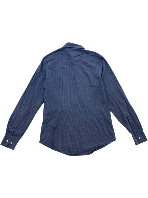 TOMMY HILFIGER BUTTON UP SHIRT SLIM FIT CHECK BLUE MENS PRE OWNED M