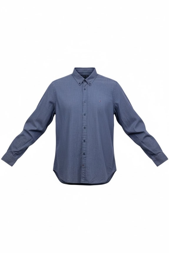TOMMY HILFIGER Πουκάμισο Slim Fit με Λογότυπο Μπλε Ανδρικό XXL