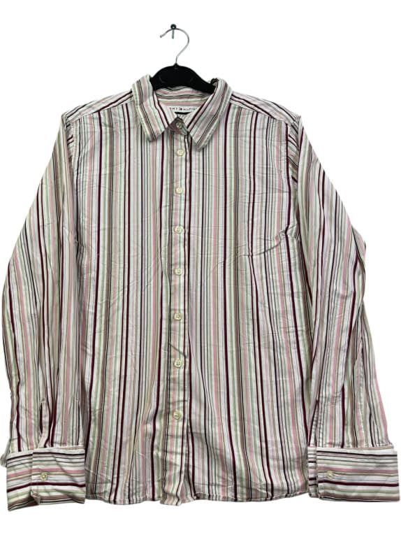 TOMMY HILFIGER ΠΟΥΚΑΜΙΣΟ VINTAGE ΠΟΛΥΧΡΩΜΟ ΡΙΓΕ ΓΥΝΑΙΚΕΙΟ L pre-owned