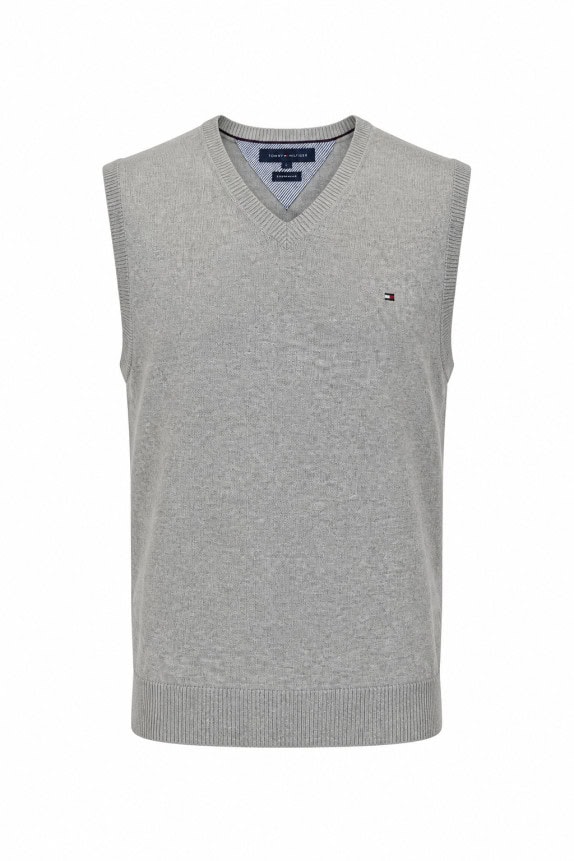 TOMMY HILFIGER ΠΟΥΛΟΒΕΡ ΑΜΑΝΙΚΟ ΜΙΝΙΜΑΛ ΓΚΡΙ ΑΝΤΡΙΚΟ PRE OWNED XL