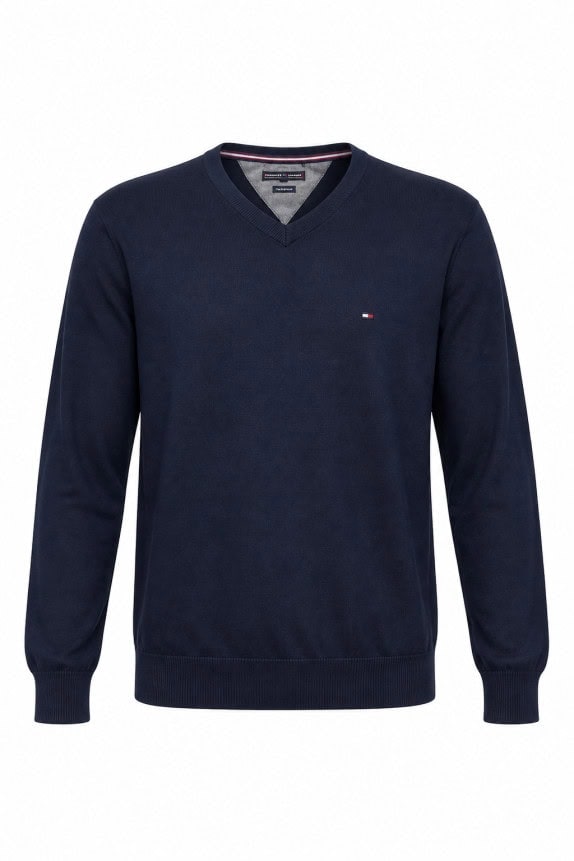 TOMMY HILFIGER ΠΟΥΛΟΒΕΡ ΜΕ V ΚΛΑΣΙΚΟ ΜΠΛΕ ΑΝΤΡΙΚΟ PRE OWNED XXL