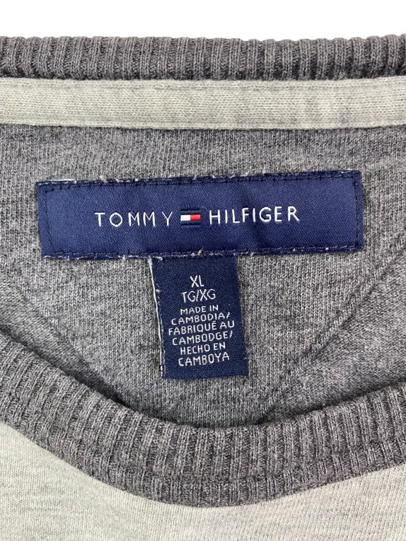 Tommy Hilfiger Ριγέ Μπλούζα Μακρυμάνικη Γκρι Ανδρική XL