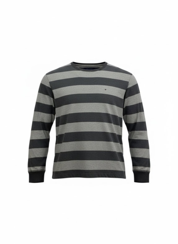 Tommy Hilfiger Ριγέ Μπλούζα Μακρυμάνικη Γκρι Ανδρική XL
