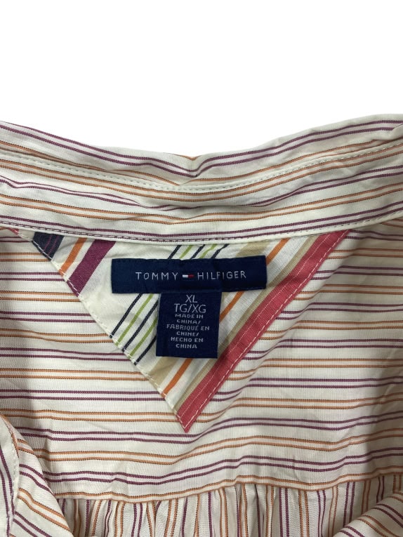Tommy Hilfiger Ριγέ Πουκάμισο Casual Classic Μπεζ Γυναικείο XL