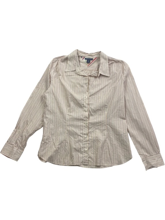 Tommy Hilfiger Ριγέ Πουκάμισο Casual Classic Μπεζ Γυναικείο XL