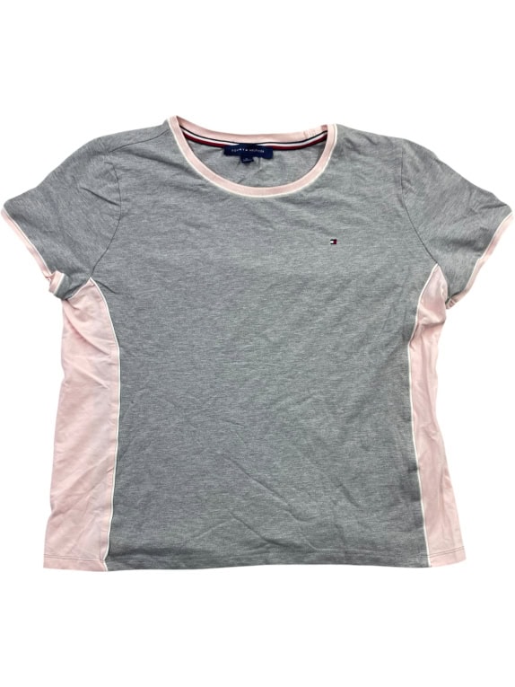 Tommy Hilfiger T-Shirt Γκρι με Ροζ Λεπτομέρειες Γυναικείο M