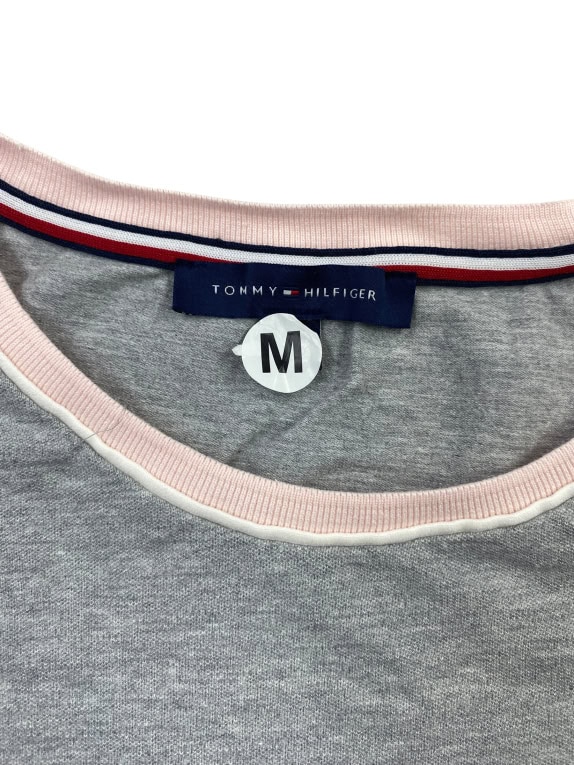 Tommy Hilfiger T-Shirt Γκρι με Ροζ Λεπτομέρειες Γυναικείο M
