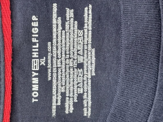 TOMMY HILFIGER T SHIRT MINIMAL NAVY MEN PRE OWNED XL