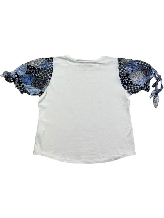 TOMMY HILFIGER TOP PATTERNED WHITE WOMENS PRE OWNED L
