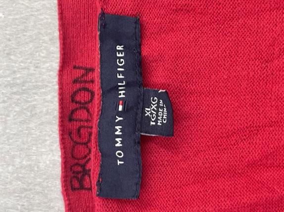 TOMMY HILFIGER TOP EMBELLISHED RED WOMEN PRE OWNED XL
