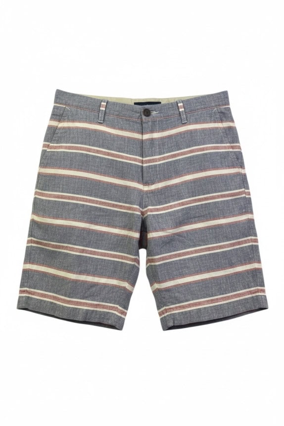 TOMMY HILFIGER CHINO SHORTS CLASSIC STRIPED GREY MENS PRE OWNED M