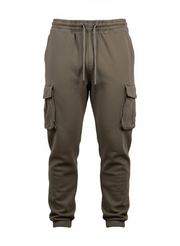 Tommy Hilfiger Pantaloni cargo jogger kaki da uomo in misto cotone biologico L