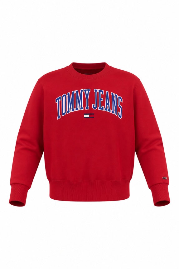 TOMMY JEANS ΦΟΥΤΕΡ CREWNECK COLLEGIATE ΚΟΚΚΙΝΟ UNISEX PRE OWNED L