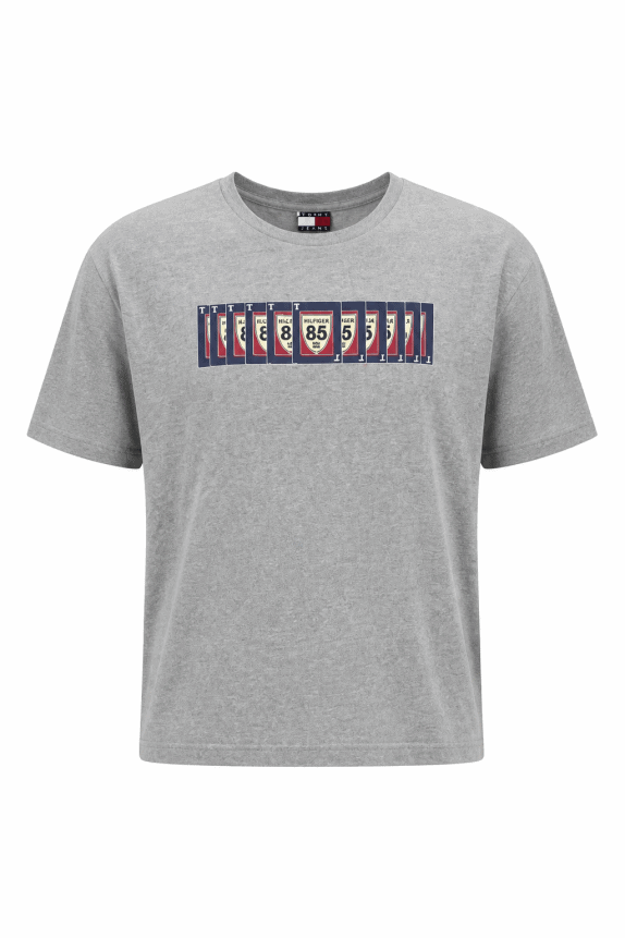 90s TOMMY JEANS GRAPHIC TEE GRAY ΑΝΤΡΙΚΟ PRE OWNED L